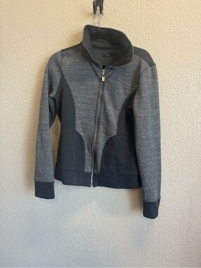 Prana Women’s Heather Gray Full-Zip Bomber Jacket